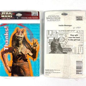 Star Wars Episode 1 Jar Jar Binks Party Thanks 2 Packs 16 Cards + Evps Vintage
